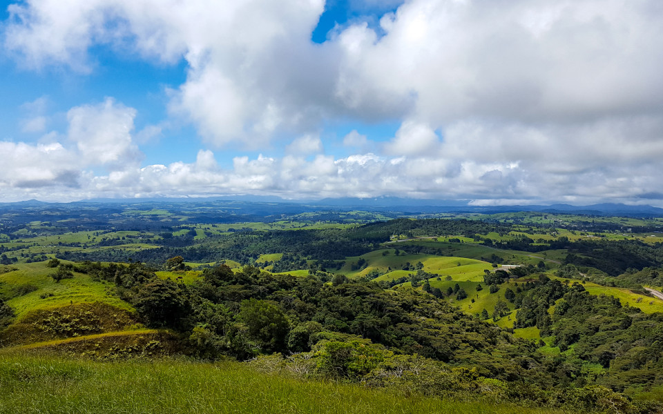 Rolling hills of the Atherton Tablelands in Far North Queensland.